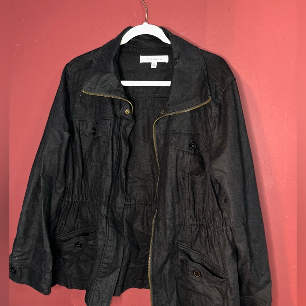 Croft and Barrow cotton jacket with gold zipper